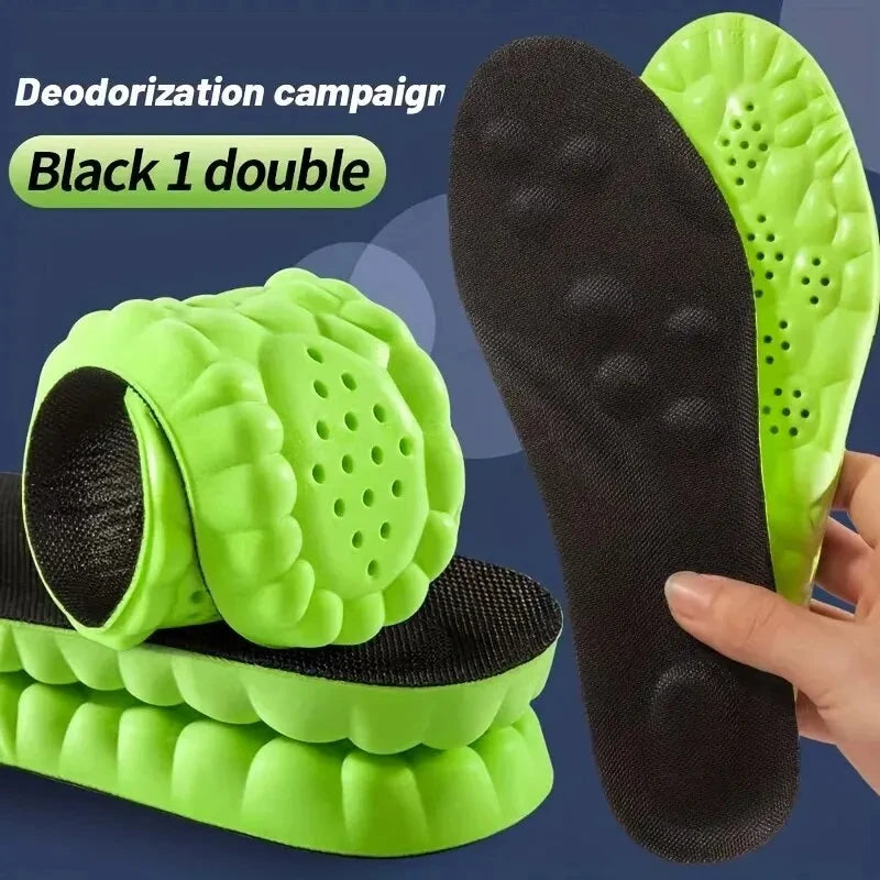 Semelles intérieures de Sport en Latex, 1/2/4 paires, coussinets de chaussures souples à haute élasticité, orthèses respirantes, coussin d'absorption des chocs, Support d'arc