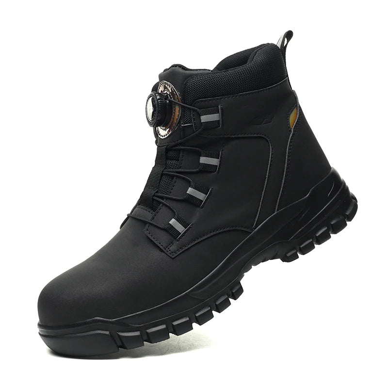 Bottes de sécurité imperméables pour hommes, bottes de travail à bout en acier indestructible, chaussures de sécurité Anti-écrasement et résistantes aux coups de couteau, Botas Para Hombre