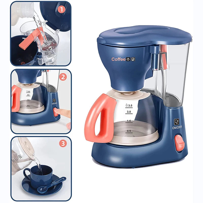 Mini-électroménagers, jouets de cuisine, ensemble de jeu d'imitation avec cafetière, mixeur et grille-pain, cadeau idéal pour les enfants (garçons et filles)