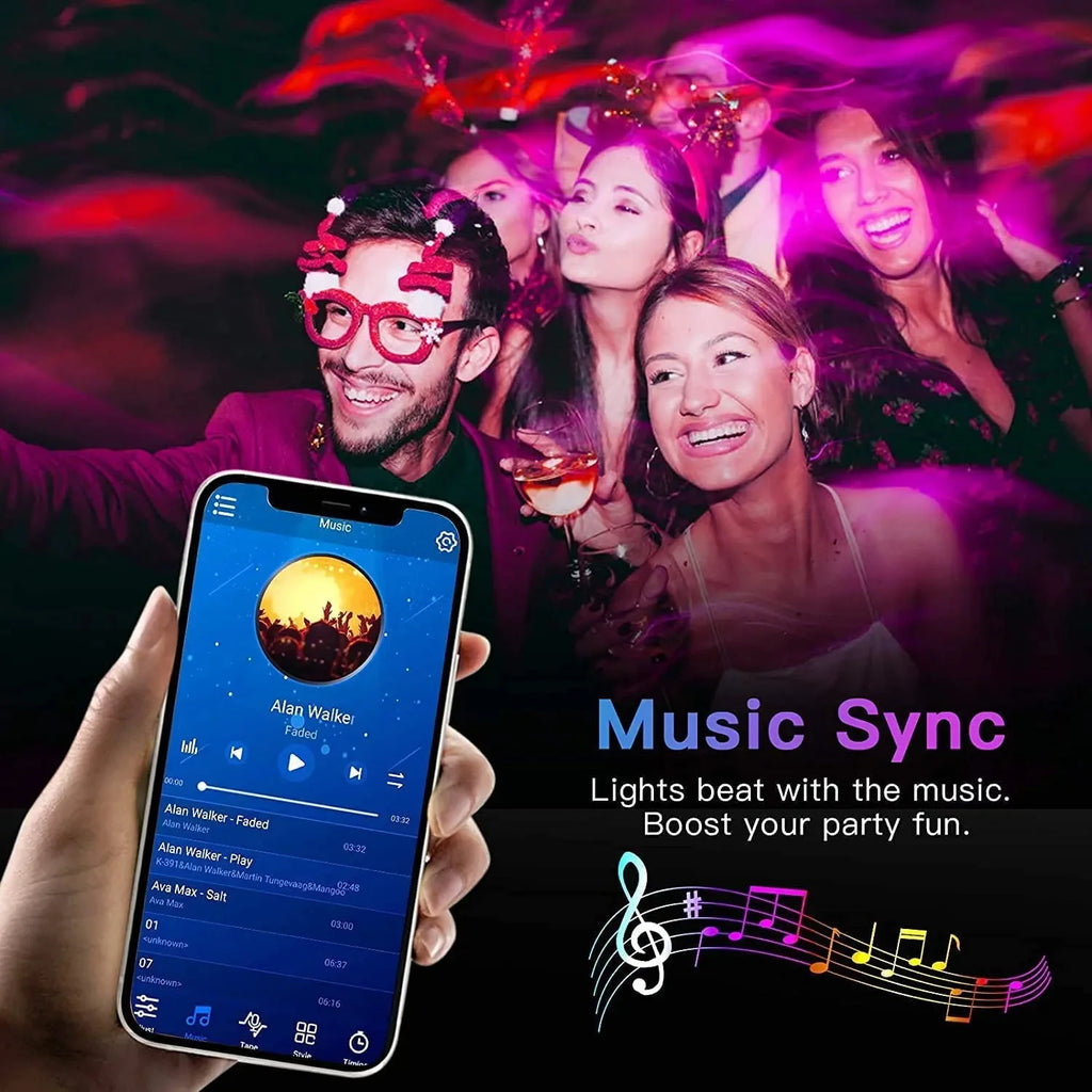 Bande lumineuse LED Bluetooth intelligente SMD 5050, application, télécommande, ruban Flexible, lampe à Diode, rétroéclairage TV, salle de jeux, décoration de la maison