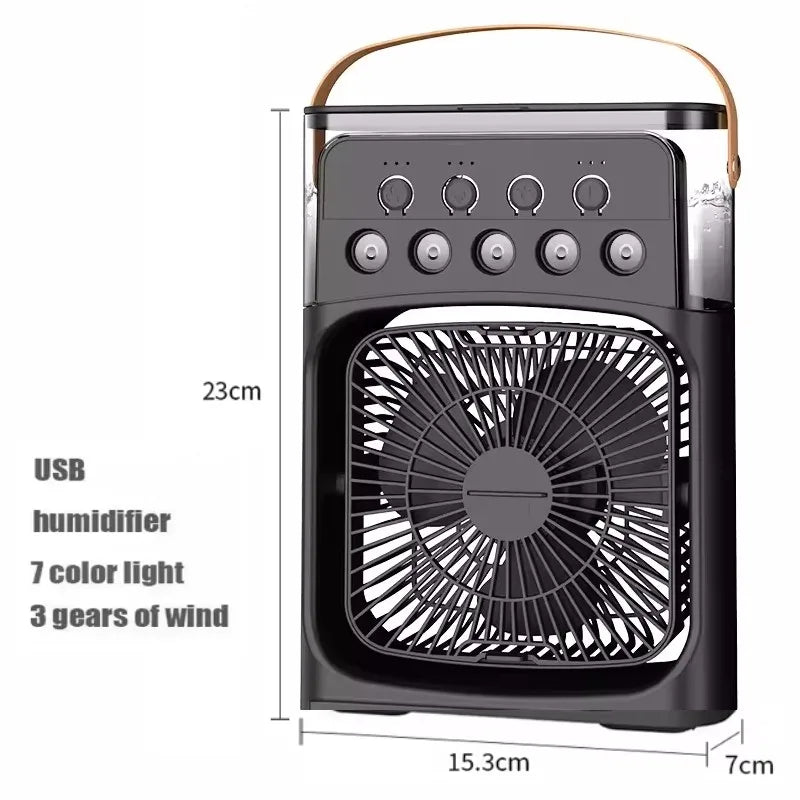 New 3 In 1 Fan AIr Conditioner Household Small Air Cooler LED Night Light Portable Humidifier Air Adjustment Fan Office Home Fan