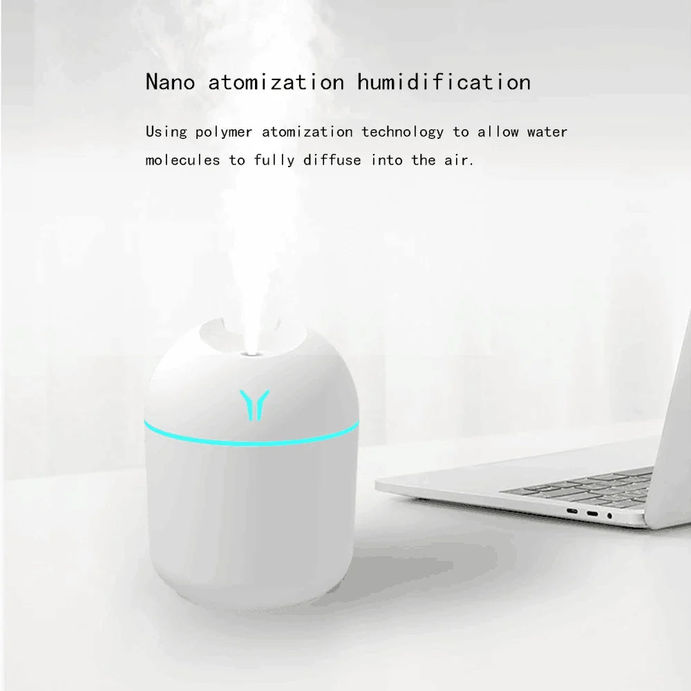 Diffuseur d'huile essentielle d'arome de Mini humidificateur d'air d'usb de 250ML pour le diffuseur ultrasonique de fabricant de brume muet de voiture à la maison avec la lampe de couleur de LED