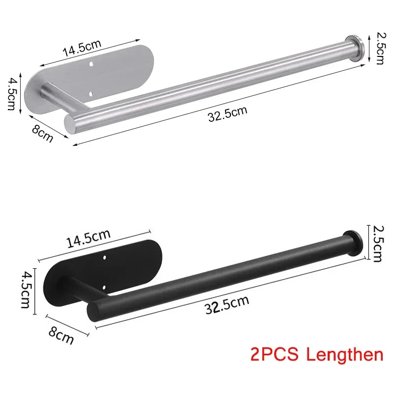 1PCS Kitchen Paper Towel Holder Toilet Paper Holder Adhesive Tissue Rack Napkin Dispenser Cabinet Storage Bathroom Accessories