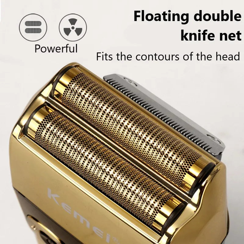 Kemei – lames de rasoir électriques originales, filet de couteau en feuille d'or et tête de coupe adaptées au rasoir flottant KM-2026 KM-2028