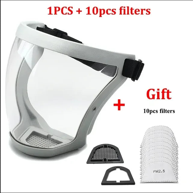 Masque de protection intégrale pour le visage, écran de protection faciale transparent, accessoires et gadgets de cuisine