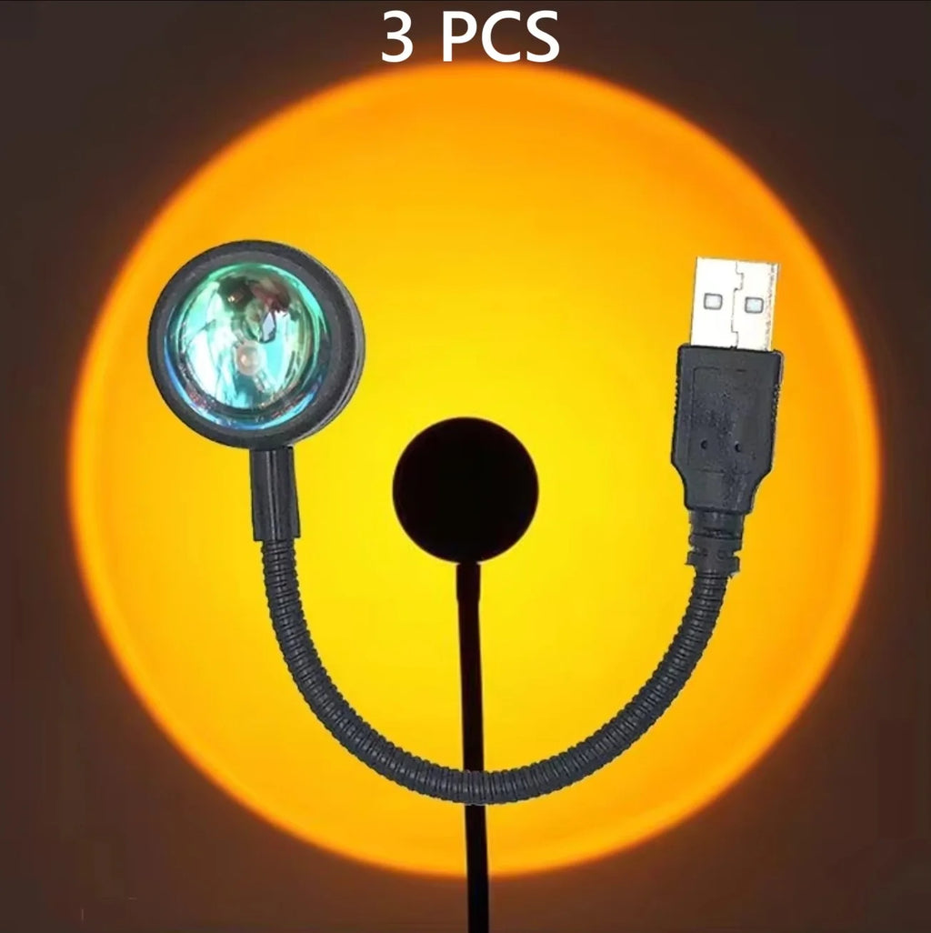 LED Sunset Lamp Nightlights USB Projector Birthday Party Decoration Mood Lights For Bedroom Living Room Wall Photography