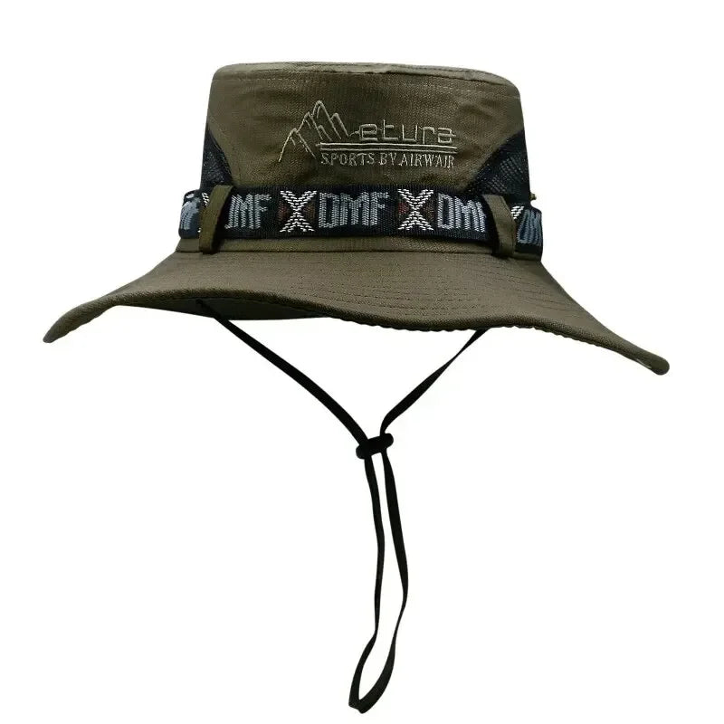 Chapeau bob d'été pour homme, protection UV, large bord, style Panama, idéal pour safari, chasse et randonnée, chapeau de pêcheur en maille, casquette de plage avec protection solaire