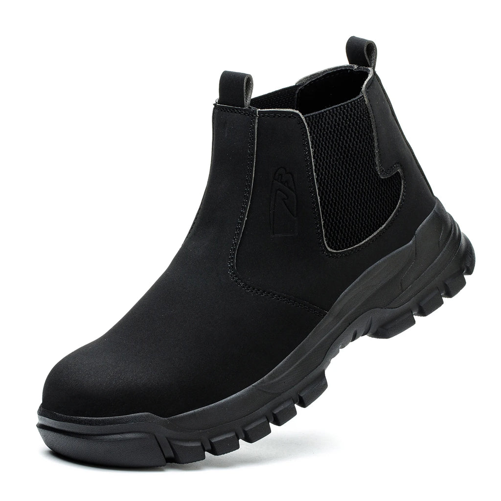 Bottes de sécurité imperméables pour hommes, bottes de travail à bout en acier indestructible, chaussures de sécurité Anti-écrasement et résistantes aux coups de couteau, Botas Para Hombre