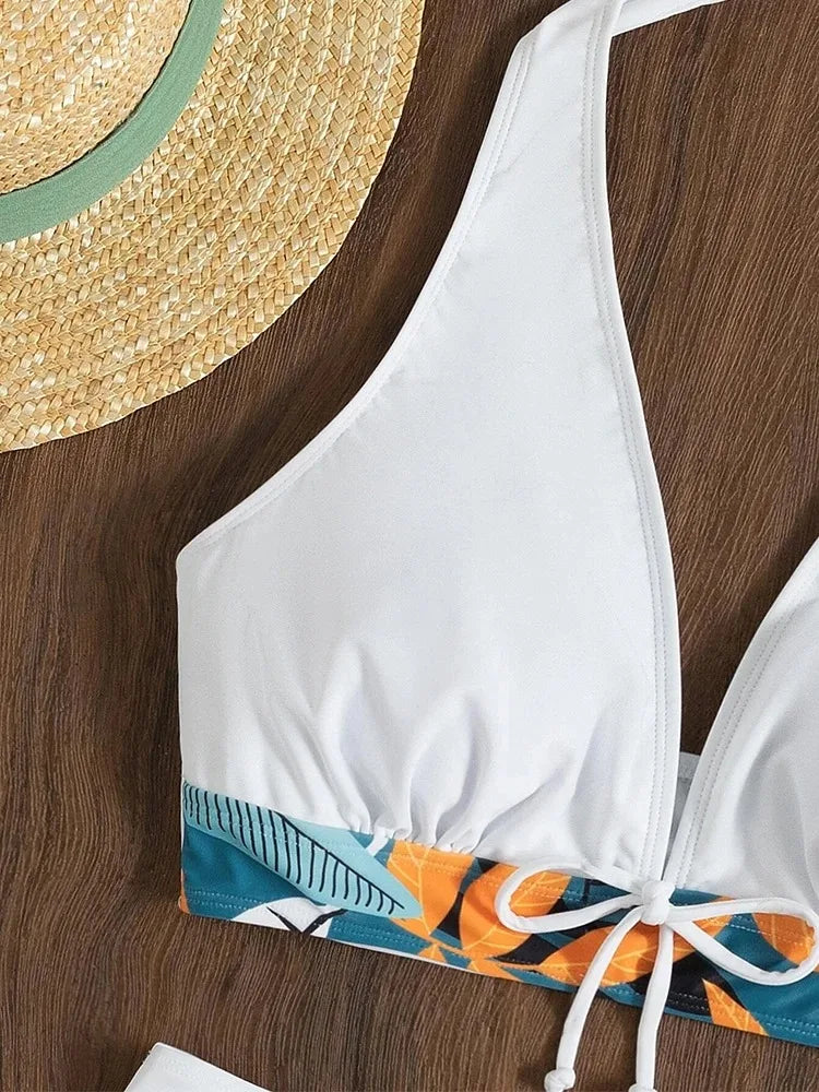 Licou ensemble Bikini maillot de bain court femmes taille haute maillots de bain femme imprimé baigneurs natation maillot de bain maillots de bain