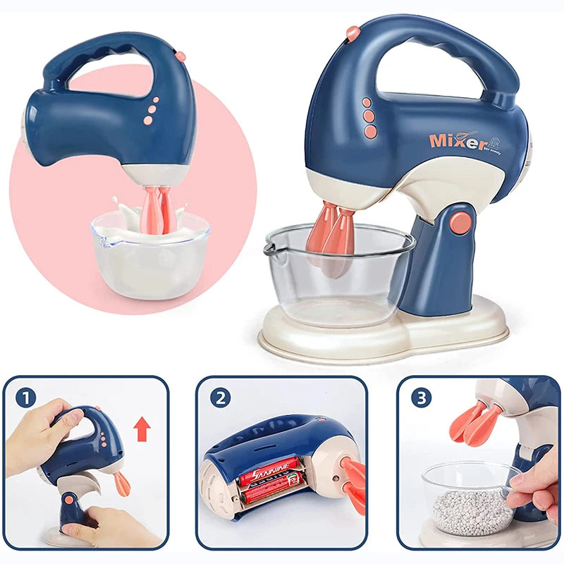 Mini-électroménagers, jouets de cuisine, ensemble de jeu d'imitation avec cafetière, mixeur et grille-pain, cadeau idéal pour les enfants (garçons et filles)