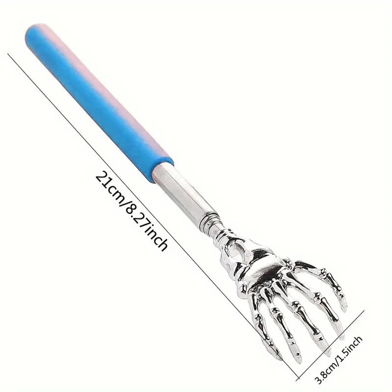 Adjustable Stainless Steel Back Scratcher with Retractable Claw for Portable and Convenient Massage and Tickle Relief