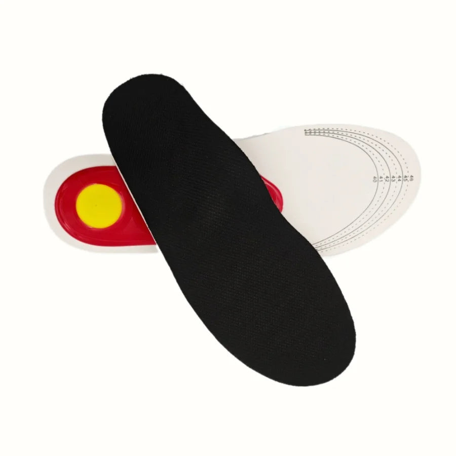 Semelles orthopédiques pour pieds plats avec soutien de la voûte plantaire, soulageant la pression et offrant une bonne aération grâce à leur rembourrage amortissant