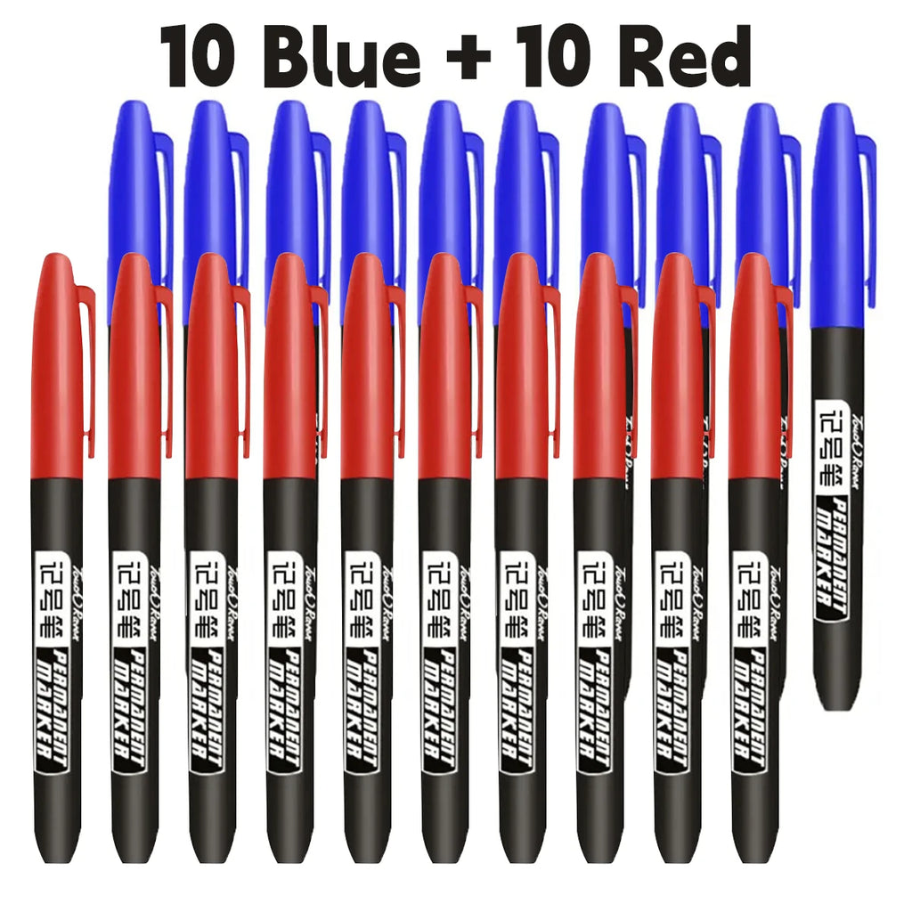 Stylo marqueur Permanent pour dessin Manga, 6 pièces, noir, bleu, rouge, encre étanche, stylos pour croquis, papeterie fournitures scolaires d'art