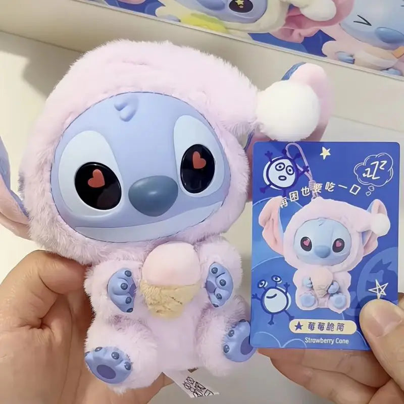 Véritable Disney Lilo Stitch manger quelque chose avant de dormir boîte aveugle à la mode vinyle peluche poupée sac à dos pendentif recueillir des cadeaux Surprise