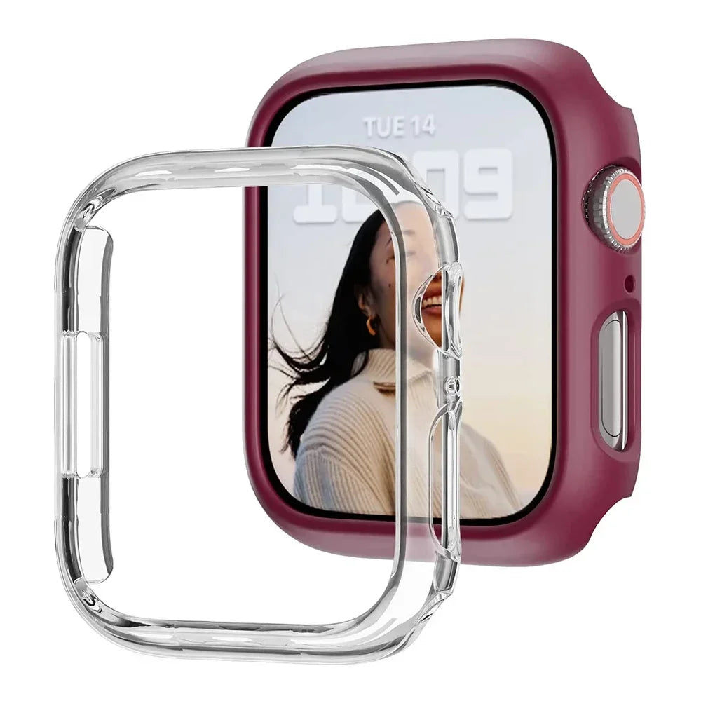 Couvercle pour boîtier de montre Apple Watch, 45mm 41mm 44mm 40mm 42mm 38mm 46 49mm, accessoires de protection PC, pare-chocs iWatch série 8 7 SE 6 5 4 3 9