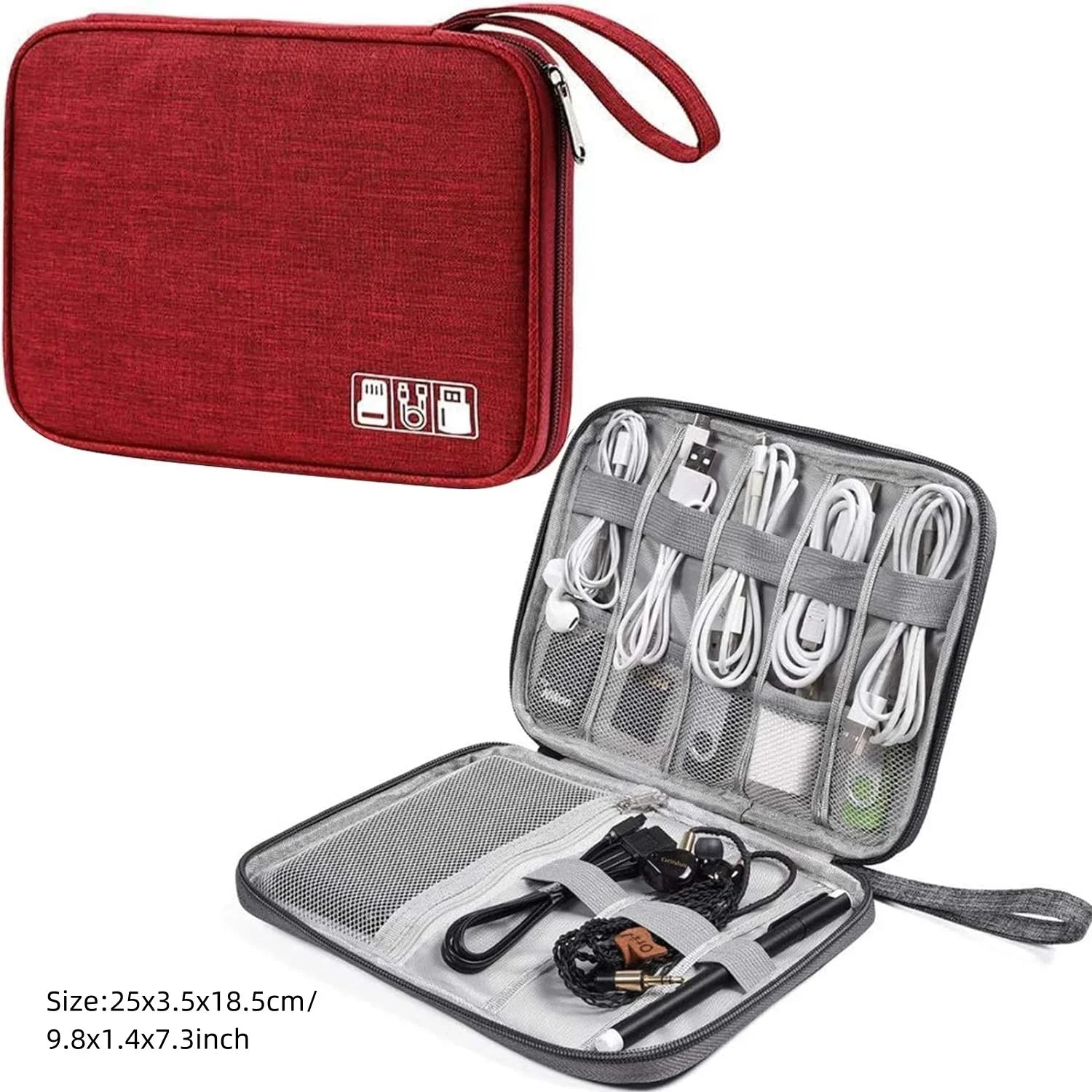 Sac de rangement de câbles étanche, organisateur d'accessoires électroniques numériques, étui de rangement de câbles de voyage Portable pour chargeur de câbles