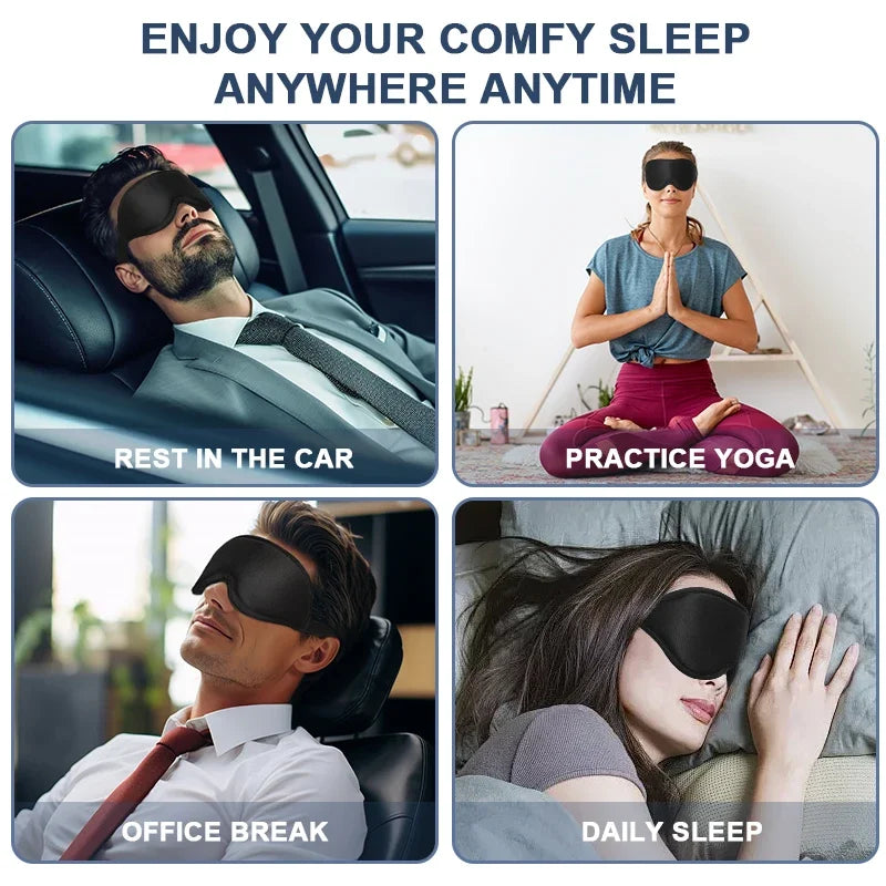Masque de sommeil 3D profilé, bandeau concave moulé, occultant la lumière, pour femmes et hommes.