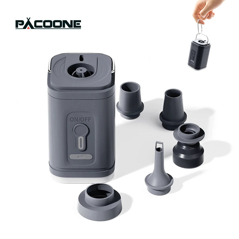 Mini Electric Inflatable Pump 3-in-1 with Lights Wireless Air Compressor for Inflate & Deflate Camping Hiking Equipment
