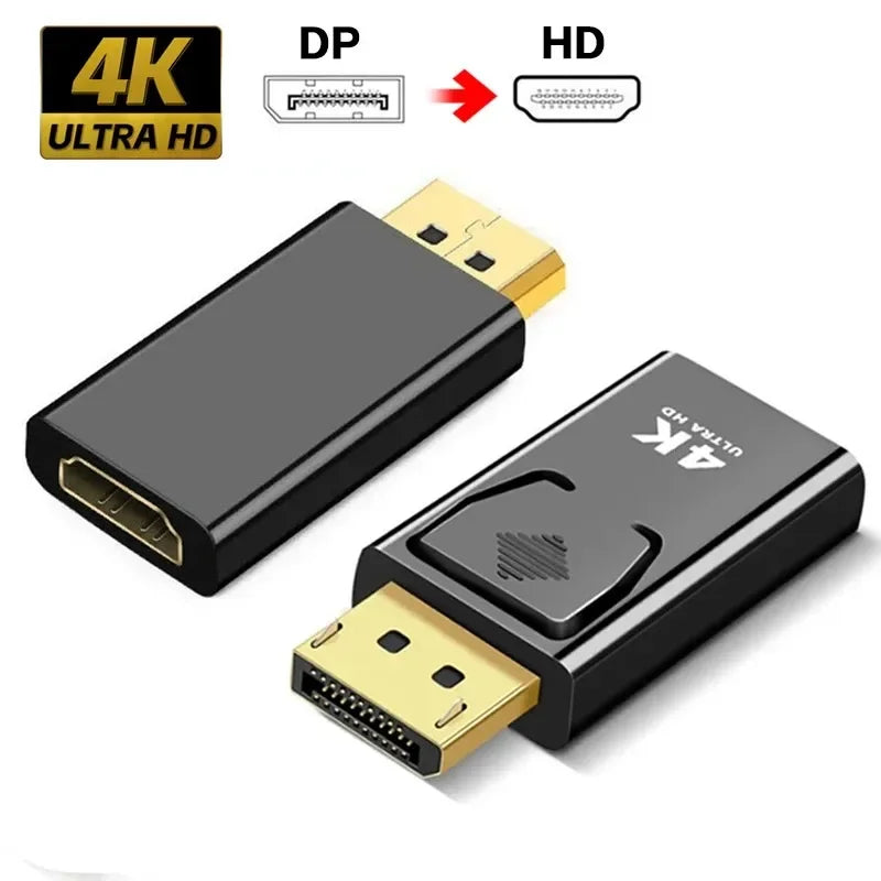 DisplayPort to HDMI-Compatible Adapter 4K/1080P DP to HDMI Adapter Male to Female Video Audio Converter For PC Laptop Projector