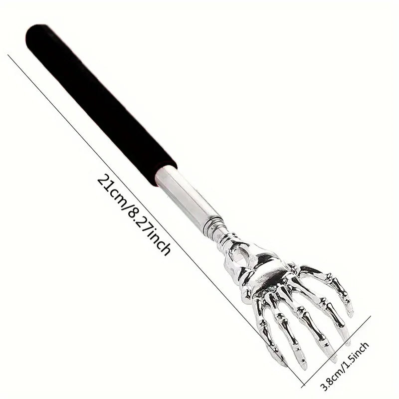Adjustable Stainless Steel Back Scratcher with Retractable Claw for Portable and Convenient Massage and Tickle Relief