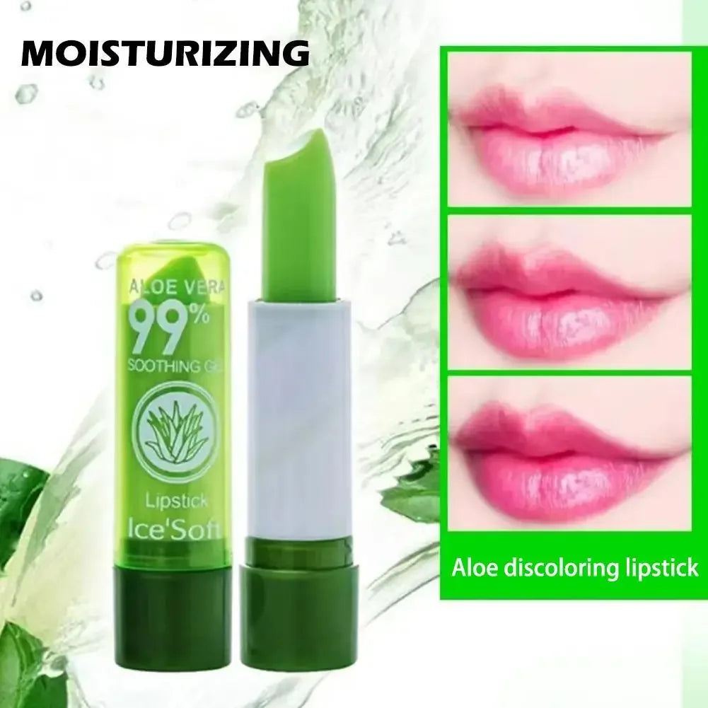 Baume à lèvres hydratant à l'aloe vera, baume à lèvres naturel, rouge à lèvres thermosensible, longue tenue, soin des lèvres, maquillage, 1 pièce