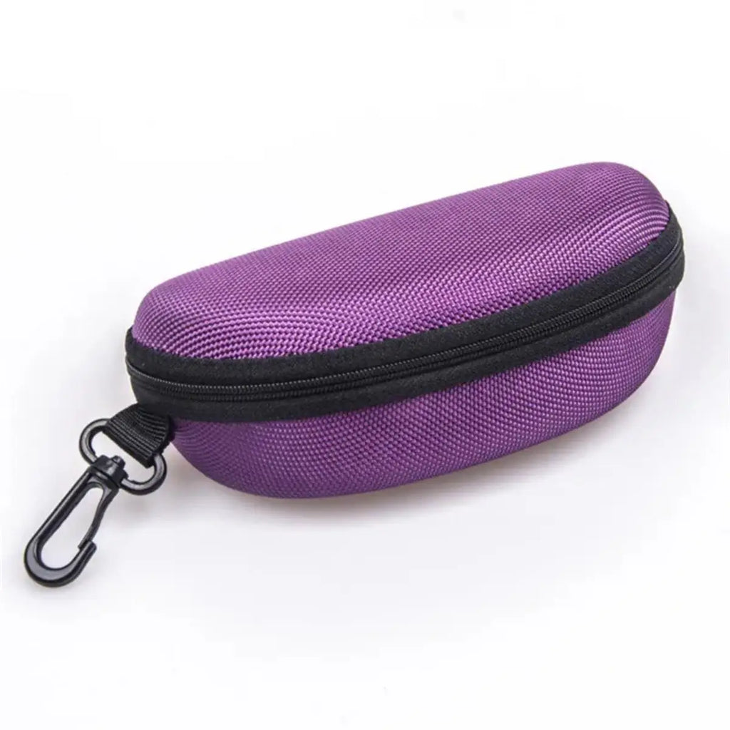 Étui à lunettes de soleil Portable, 1 pièce, protecteur en tissu Oxford dur EVA, étui à lunettes à fermeture éclair avec mousqueton, accessoires pour lunettes unisexes