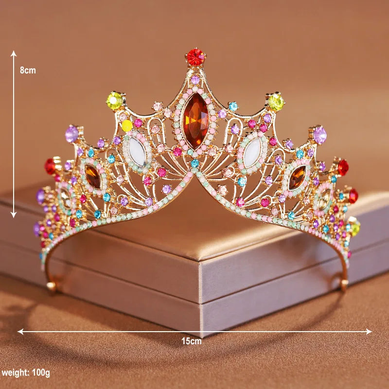 Couronne de mariée en cristal argenté, ornée de strass, idéale pour les mariages et les fêtes