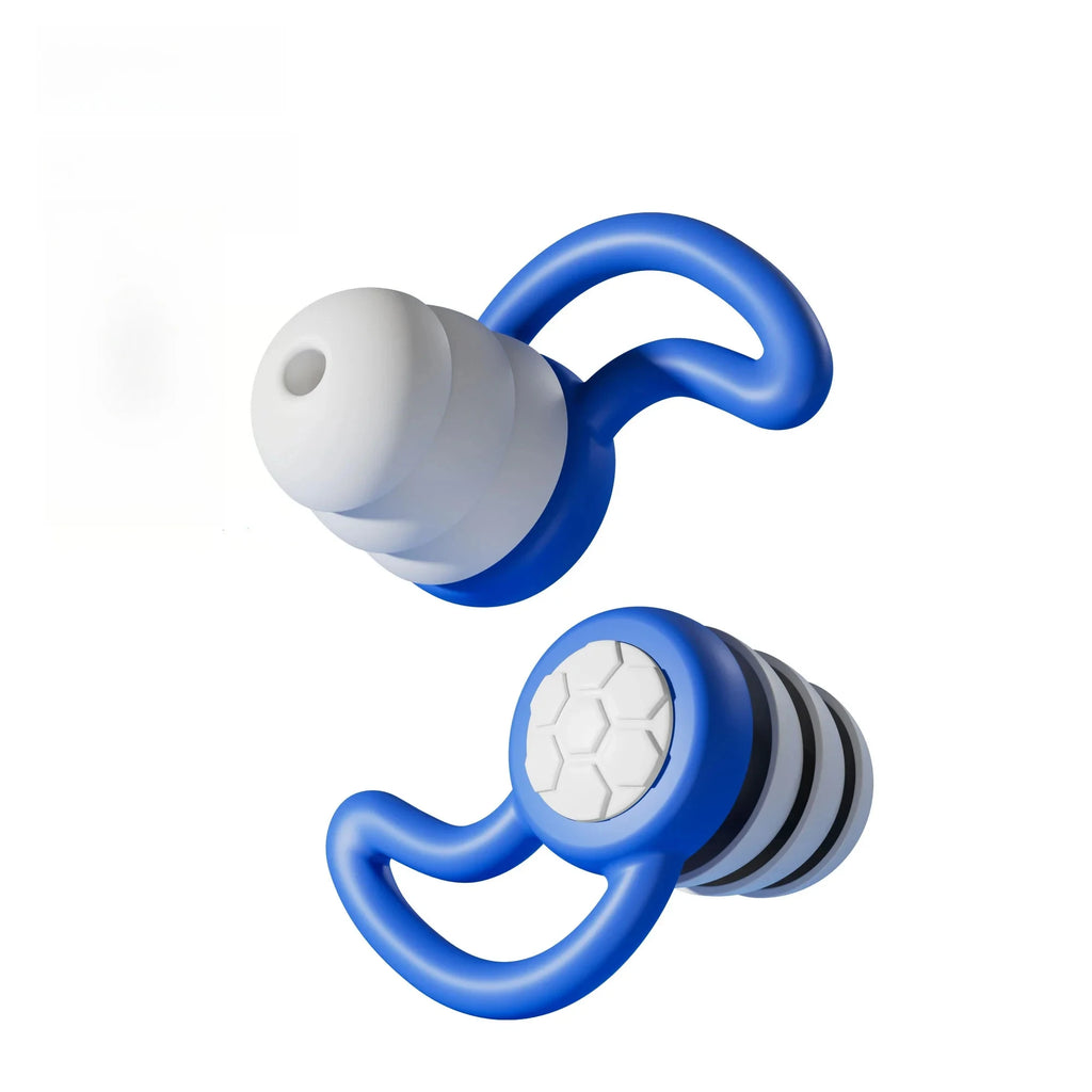 Une paire de bouchons d'oreille en silicone souple avec réduction de bruit, étanches, confortables à porter, adaptés pour dormir et nager