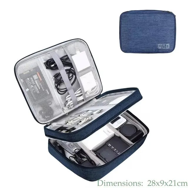 Sac de rangement de câbles étanche, organisateur d'accessoires électroniques numériques, étui de rangement de câbles de voyage Portable pour chargeur de câbles