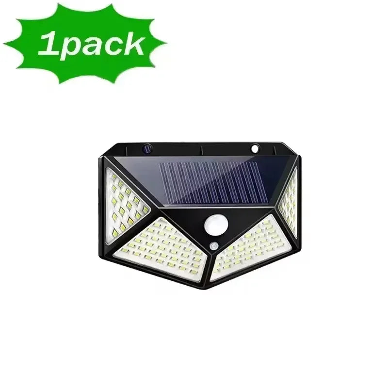 1/2Pcs 100 LED Wall Lights Outdoor Solar Lamp PIR Motion Sensor Solar Powered Sunlight Street Light for Garden Decoration
