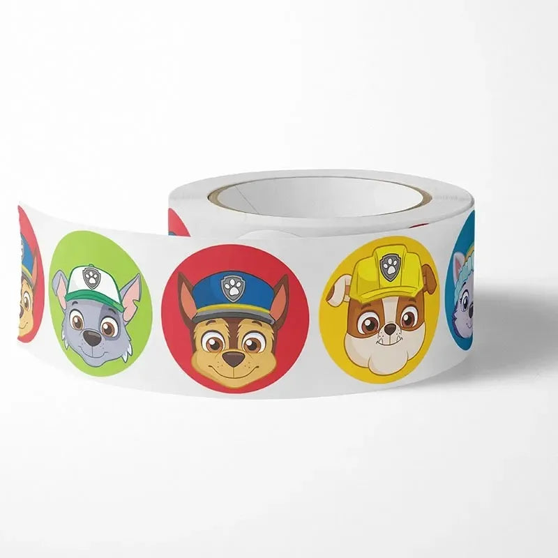 Autocollants de dessin animé Paw Patrol pour enfants, 500 pièces, fournitures de papeterie mignonnes pour enfants, fournitures scolaires pour enseignants, autocollants de récompense, jouets cadeaux, nouvelle collection