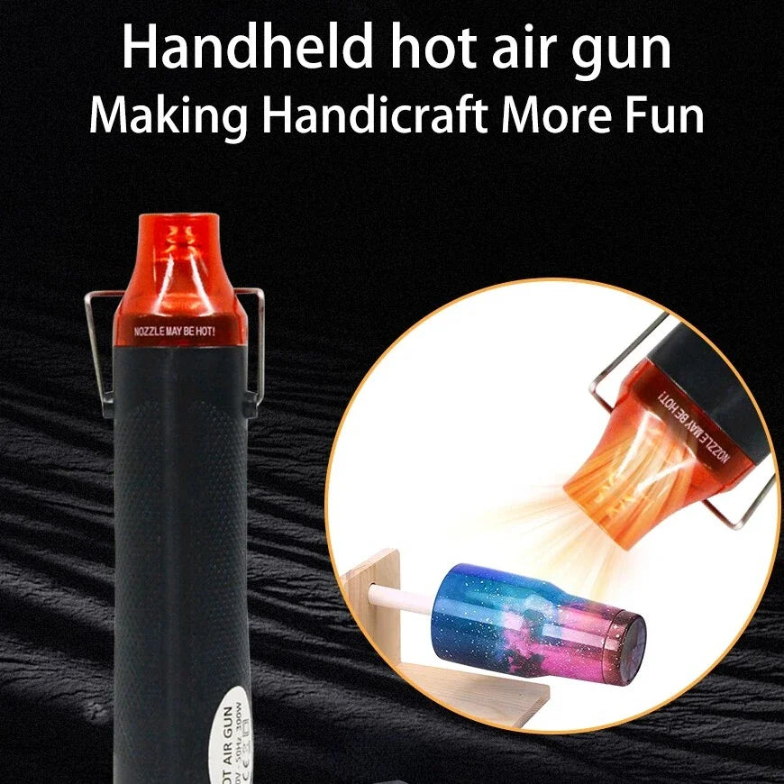 Pistolet à air chaud 220/110 V pour bricolage, outil de chauffage électrique, mini souffleur pour soudage, avec base de support rétractable