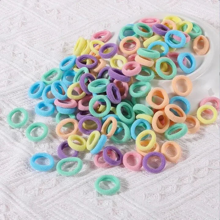 100/300/500 Pcs Girls Colorful Elastic Hair Bands Ponytail Hold Hair Tie Rubber Bands Scrunchie Hair Accessories Bands for Girls