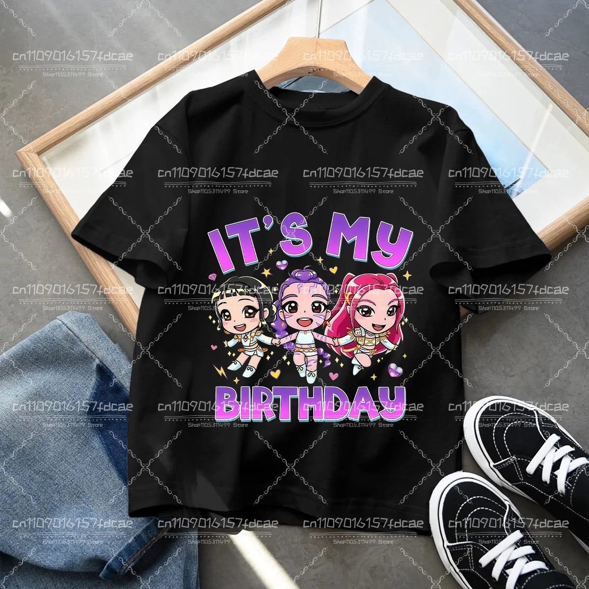 T-shirt Fun Huntrix Kpop Demon Hunters 2026 pour garçons et filles fans, cadeau d'été, col rond, manches courtes, t-shirt tendance pour enfants
