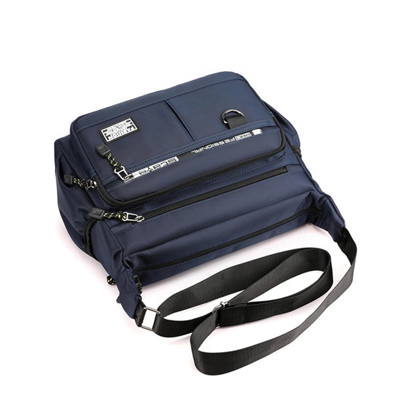 Sac à bandoulière Design Oxford pour hommes, grande capacité, décontracté, multicouche, poche, mode, épaule unique, sacoche de luxe
