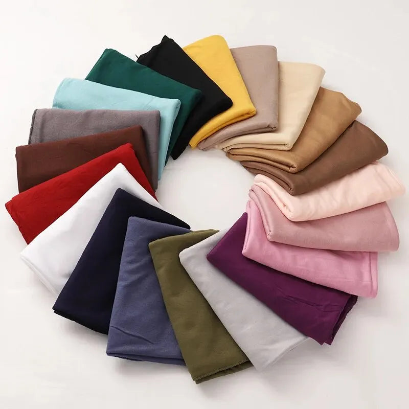 Écharpe Hijab en Jersey de coton Modal, châle musulman Long, Turban doux uni, bandeau pour femmes, bandeau africain 170x60cm