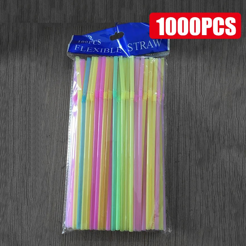 50-1000 pièces paille multicolore boire des pailles d'art pour les fournitures de fête de mariage boisson cuisine Cocktail paille à boire