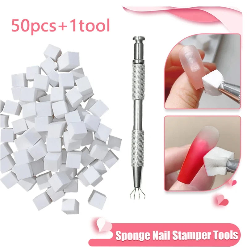 50/150 pièces éponge dégradé Nail Art Stamper outils Gel vernis couleur dégradé brosse paillettes poudre pointillage stylo pour outils de manucure
