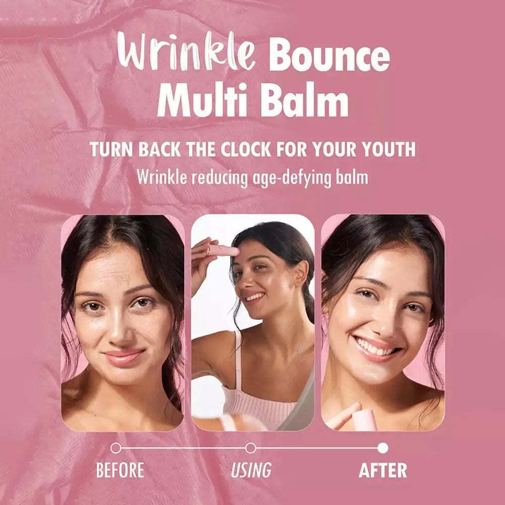 Baume multi-usages hydratant Wrinkle Bounce pour le visage, stick hydratant quotidien, baume tout-en-un, crème hydratante pour les lèvres, les yeux et le cou
