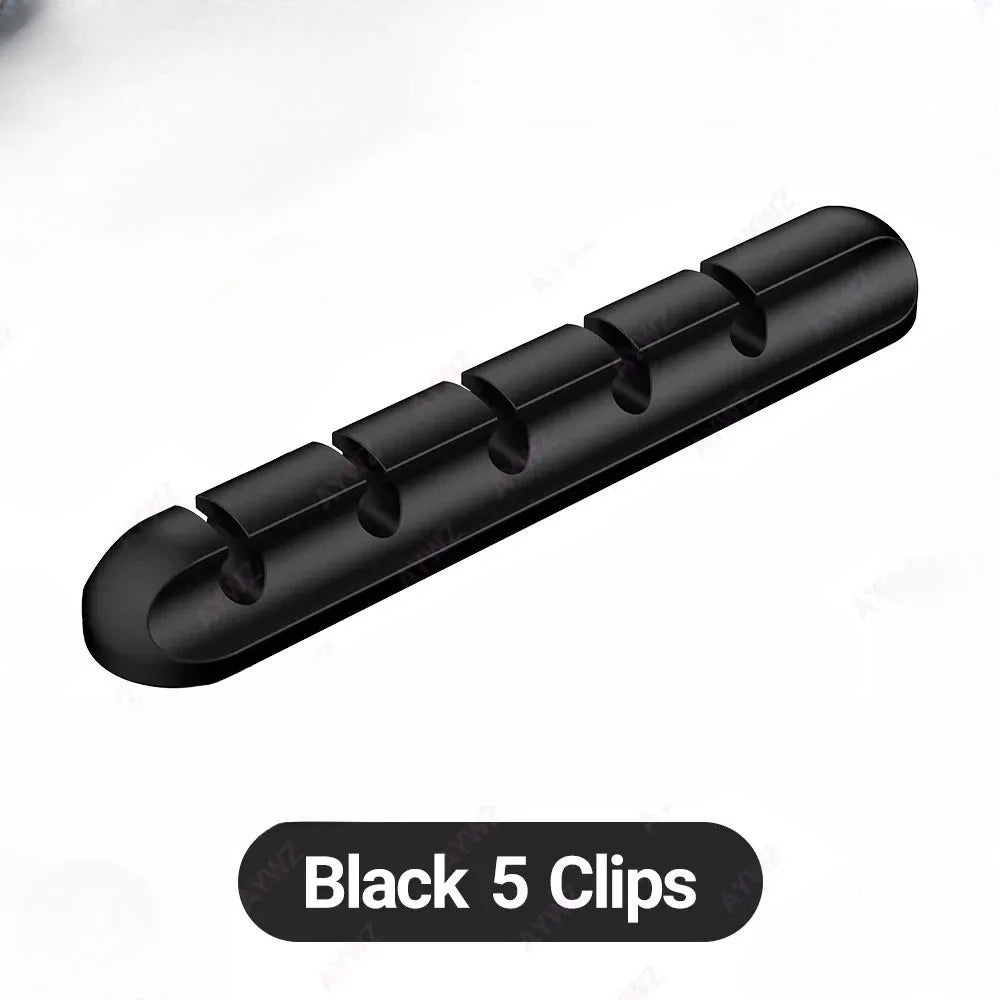 En gros Clips support de câble pour souris, casque, organisateur de fil, organisateur de câble, enrouleur de câble USB en Silicone, gestion bien rangée de bureau