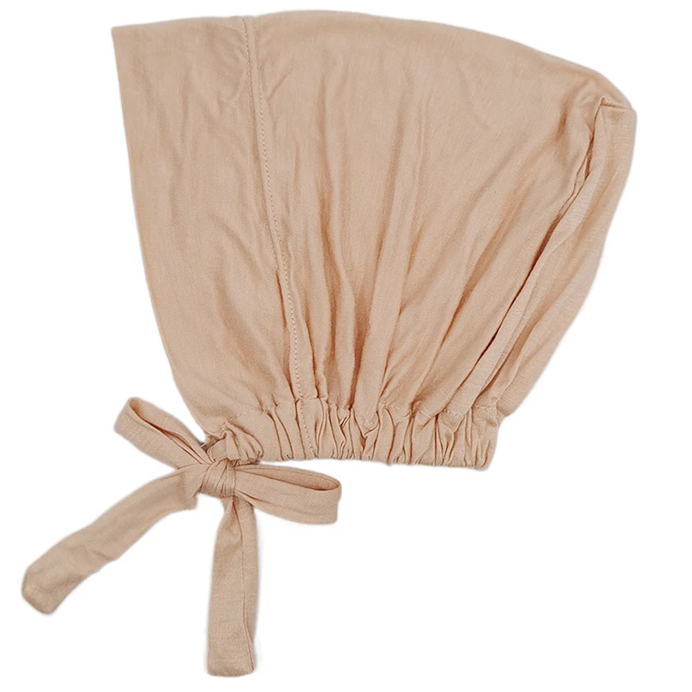 Turban musulman Modal, chapeau intérieur Hijab, sous-écharpe islamique, Bonnet indien, couvre-chef féminin, Turban Mujer Hijab avec corde