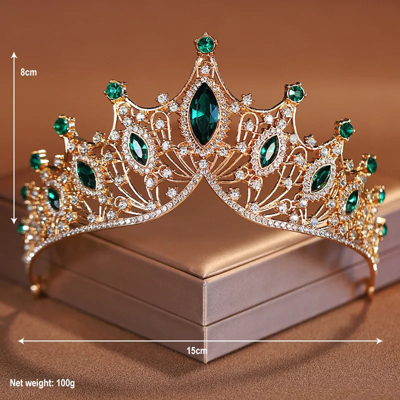 Couronne de mariée en cristal argenté, ornée de strass, idéale pour les mariages et les fêtes