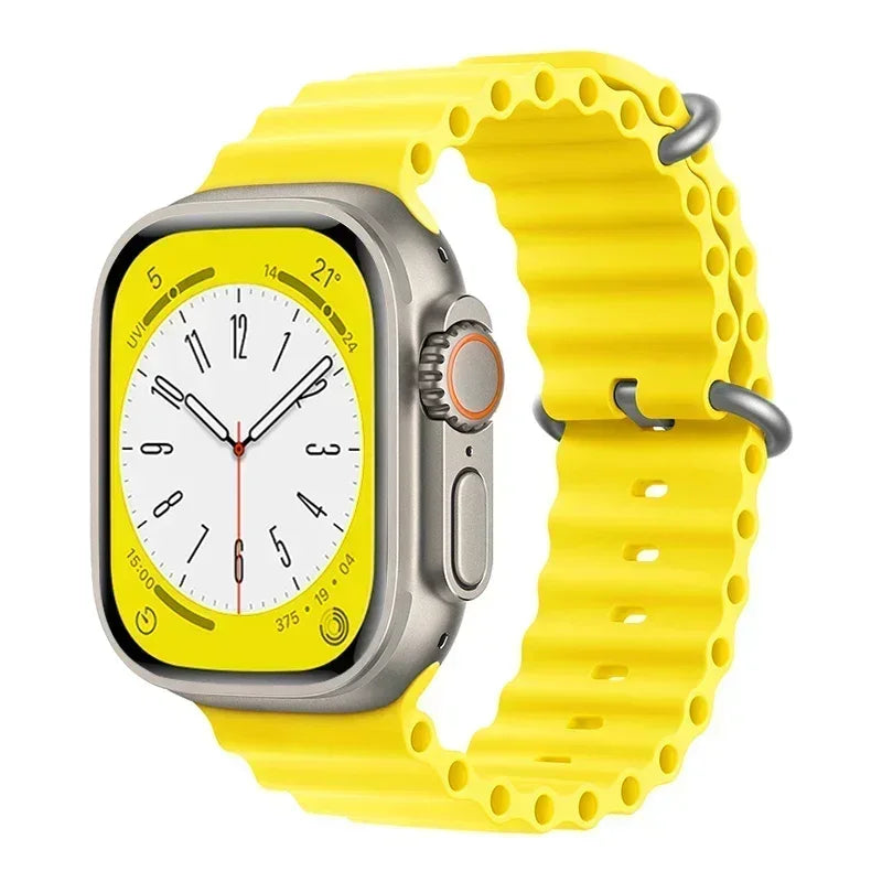 Bracelet océan en Silicone pour bracelets de montre Apple 45mm 46mm 40mm Ultra 2 49mm 44mm 41mm 38-42mm bracelet de sport série 10 9 8 7 6 5 4 SE