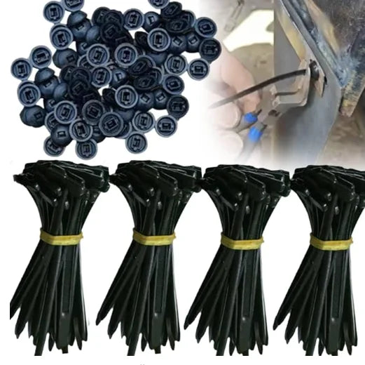 Boucle d'attache de câble universelle en Nylon, support d'attaches à fermeture éclair robuste avec conception de broches et de boutons, attaches de câble en plastique, attaches d'outils pour carrosserie de voiture