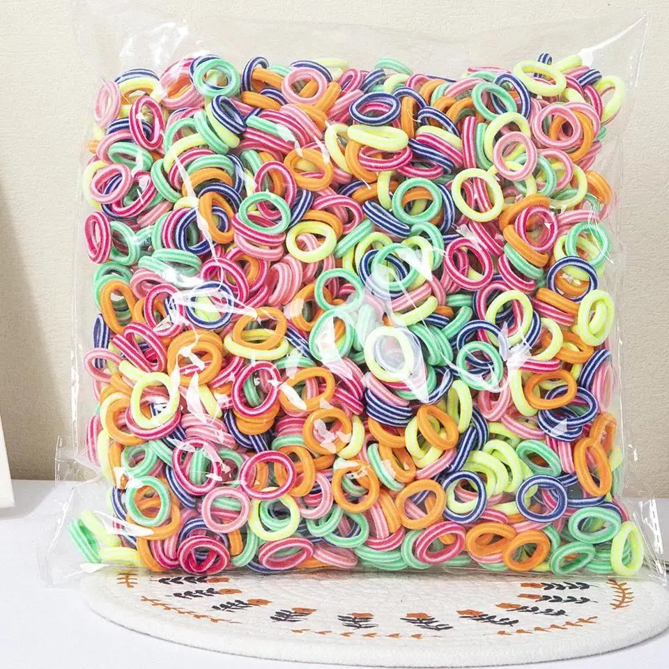 100/300/500 Pcs Girls Colorful Elastic Hair Bands Ponytail Hold Hair Tie Rubber Bands Scrunchie Hair Accessories Bands for Girls