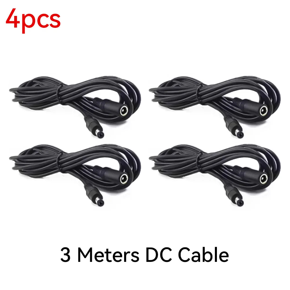 Cordon d'alimentation DC12V avec connecteur mâle vers femelle 5,5 x 2,1 mm pour caméra CCTV de sécurité Noir 3M 5M 10M Câble d'alimentation pour caméra IP