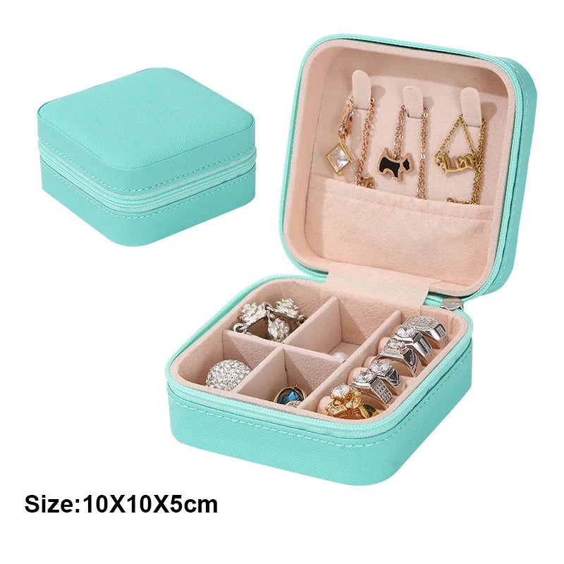 Boîte à bijoux Simple, vente en gros, boîte de rangement Portable pour bagues, colliers, boucles d'oreilles, clous d'oreilles, organisateur de bijoux, vente en gros