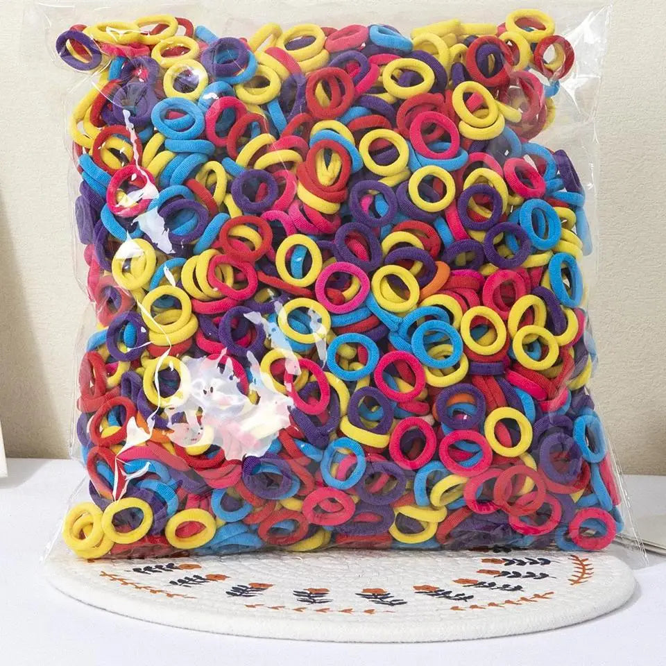 100/300/500 Pcs Girls Colorful Elastic Hair Bands Ponytail Hold Hair Tie Rubber Bands Scrunchie Hair Accessories Bands for Girls