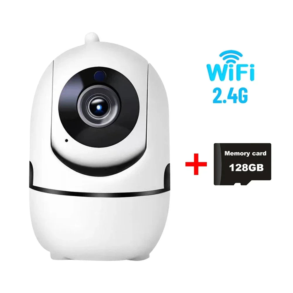 Caméra IP Wi-Fi 2,4 GHz/5 GHz pour maison connectée avec suivi automatique, vision nocturne 1080p, vidéosurveillance sans fil, compatible avec l'application OK pour la sécurité des bébés