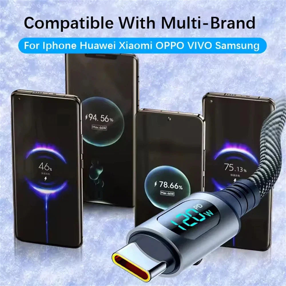 Câble USB Type C 120W 6A Charge rapide USB C vers USB C cordon de données pour Samsung Xiaomi Redmi Huawei câble de chargeur de téléphone à Charge rapide